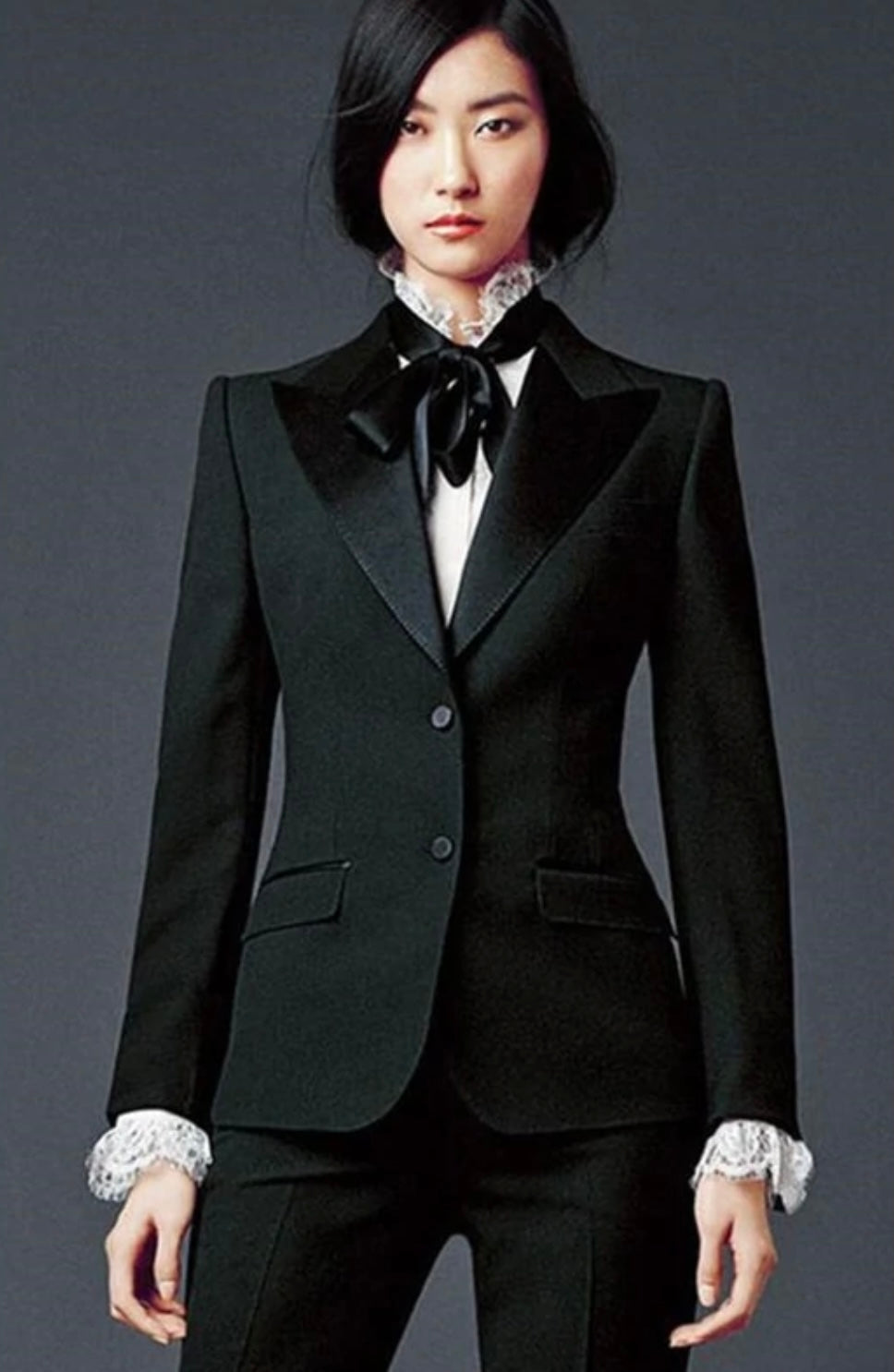 Item Visionary - Black Tuxedo with Satin Lapels Two Piece