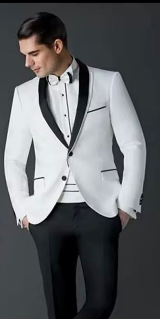 Item Devotion - White Jacket with Black Lapels and Black Pants
