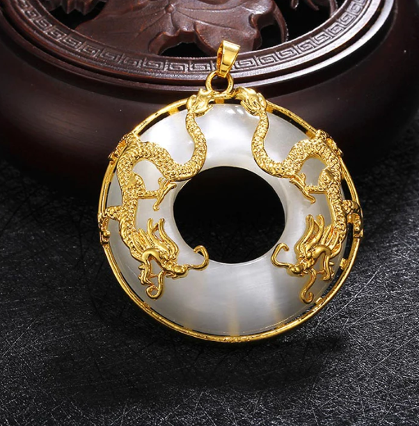 White Jade Dragon Pendant