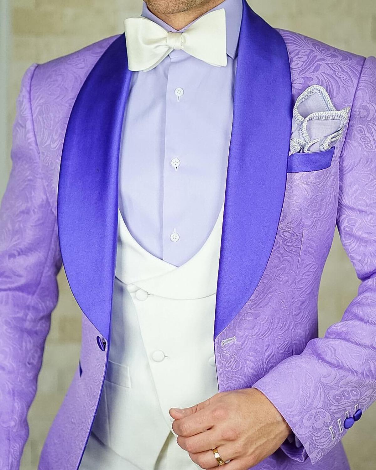 Item Precious - Purple Jacquard Three Piece