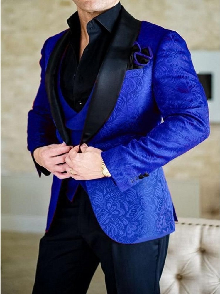 Item Legendary - Royal Blue Jacquard Three Piece