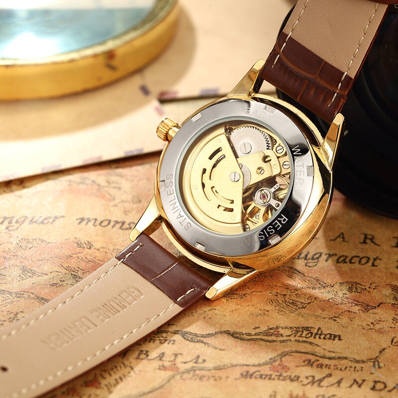 Brown Leather Band with Golden Dragon