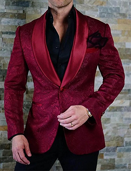 Item Fiery - Dark Burgundy Jacquard Two Piece