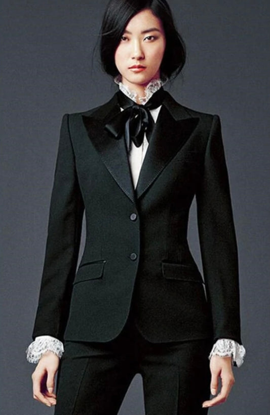 Item Visionary - Black Tuxedo with Satin Lapels Two Piece