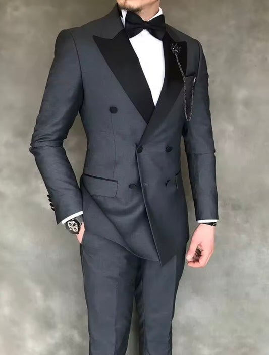 Select to VOTE for Charcoal Gray Double Breasted Tuxedo