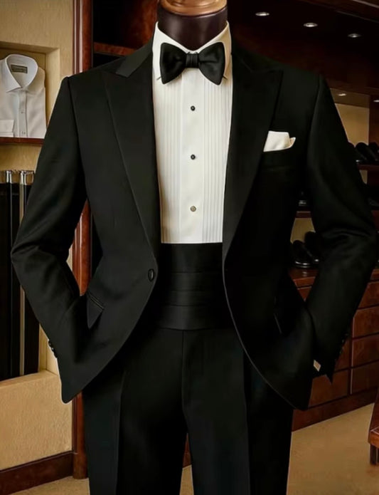 Select to VOTE for Black Tuxedo with Peaked Lapels Tuxedo
