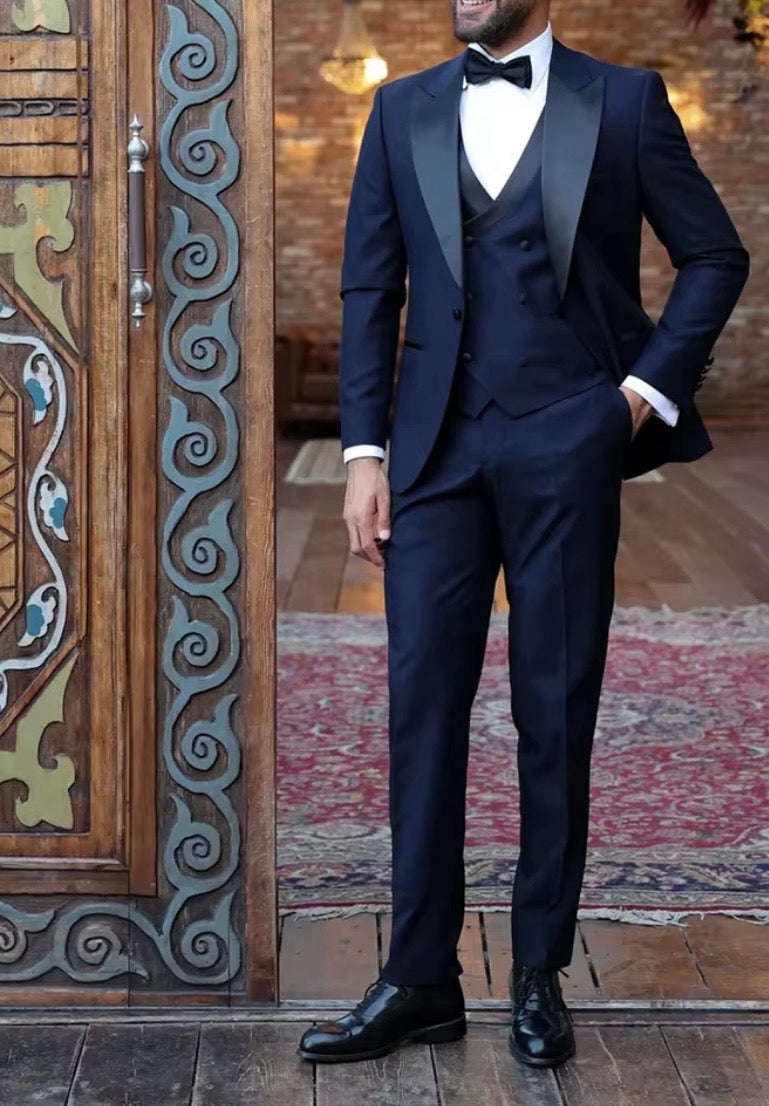 Item Beloved - Navy Blue Peaked Lapel 3 Piece