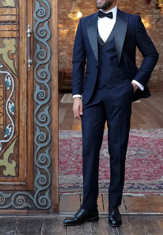 Item Beloved - Navy Blue Peaked Lapel 3 Piece