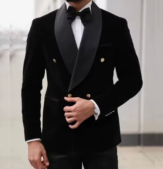 Item Romantic - Black Velvet Shawl Lapel Two Piece